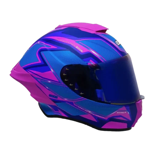 Casco Edge Integral Shanghai Quartz Fucsia / Azul