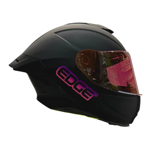 Casco Edge Integral Shanghai Sólido Negro / Rosado Mate