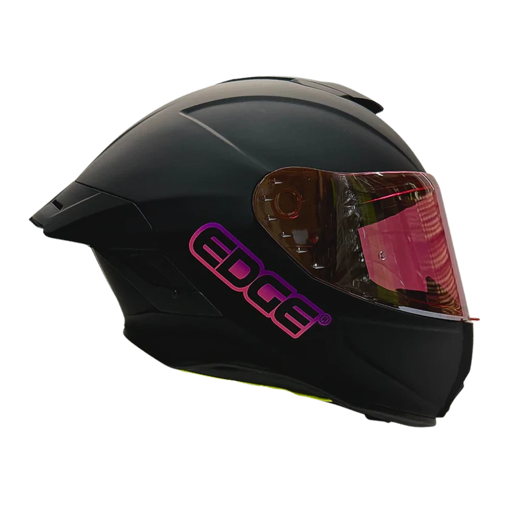 Casco Edge Integral Shanghai Sólido Negro / Rosado Mate