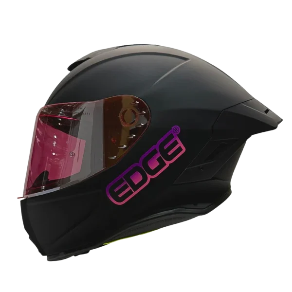 Casco Edge Integral Shanghai Sólido Negro / Rosado Mate