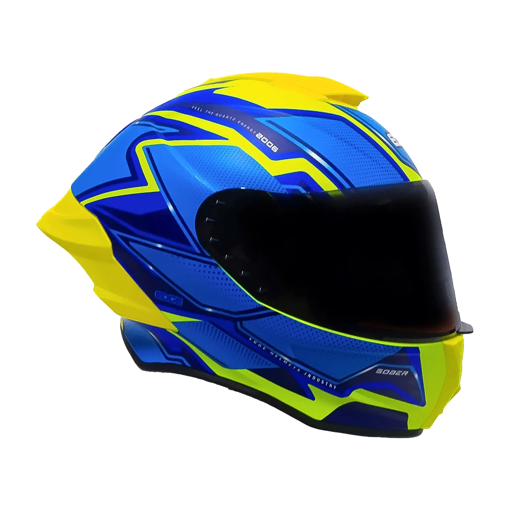 Casco Edge Shanghai Quartz Amarillo / Azul