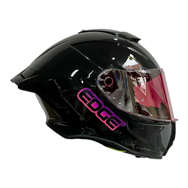 Casco Edge Integral Shanghai Sólido Negro Brillante / Rosado