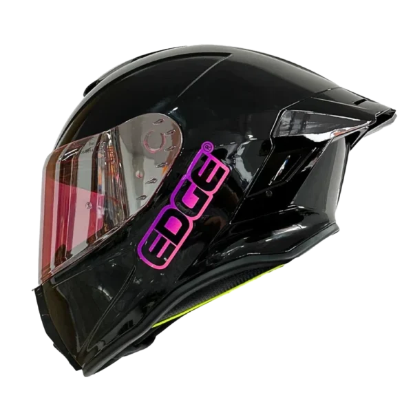 Casco Edge Integral Shanghai Sólido Negro Brillante / Rosado